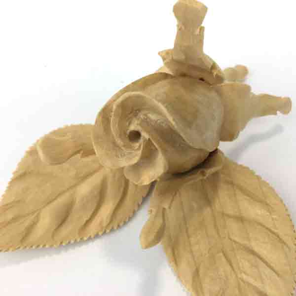 Carved Natural Mini Rose Bud - Image 2